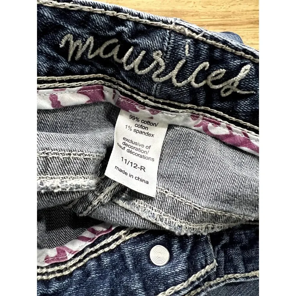 Maurices Women's Blue Bootcut Jeans Size 11/12 Regular Cotton Spandex (A77)